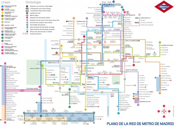 Plano líneas metro de Madrid