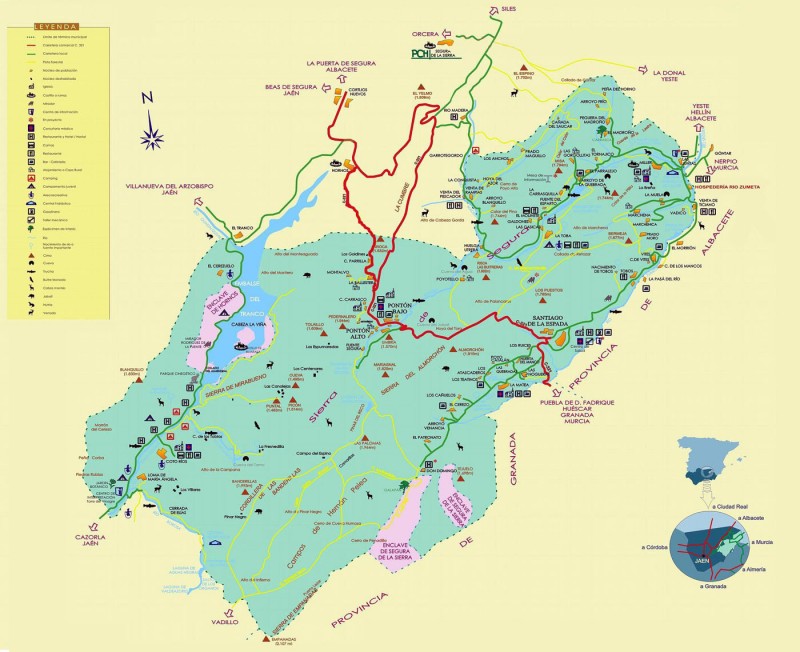 Mapa Sierra del Segura