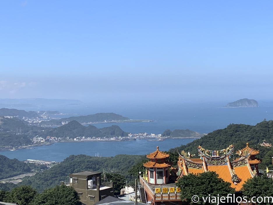 Jiufen y las vistas de la bahía en los alrededores de Taipei