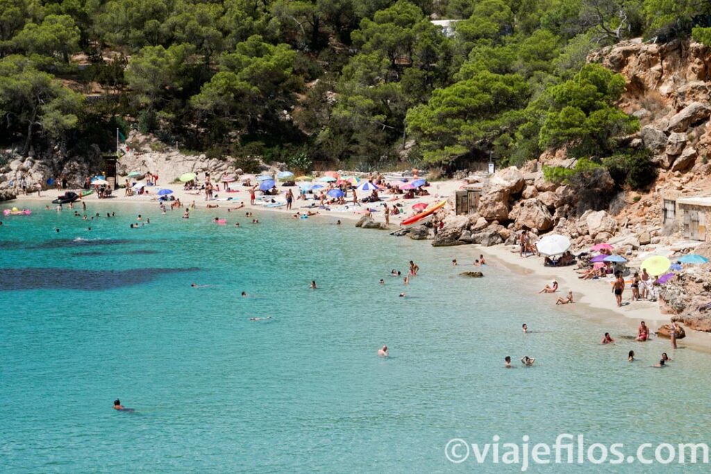 Cala Salada y cala Saladeta, dos de las mejores calas de Ibiza muy cerca de San Antoni de Portmany