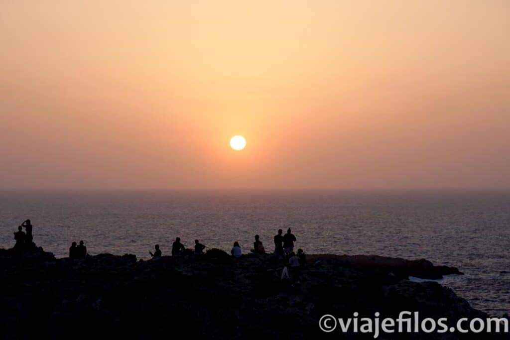 La puesta de sol en el Cap de Cavalleria de Menorca