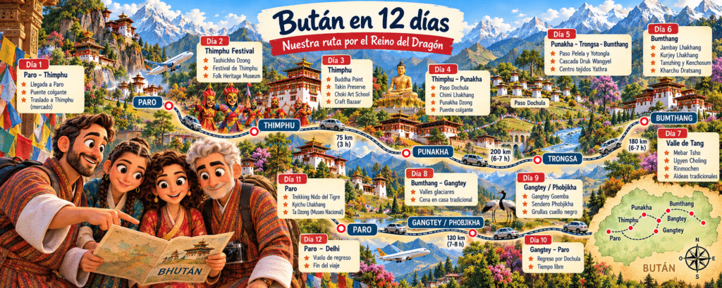 Ruta de 12 días en Bután
