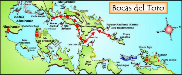 Mapa Archipielago Bocas del Toro