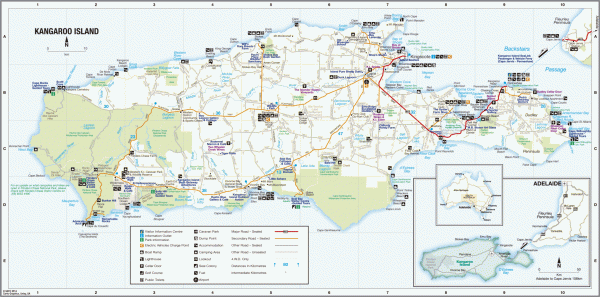 Mapa de la isla de Kangaroo, la primera etapa de un viaje a Australia por libre