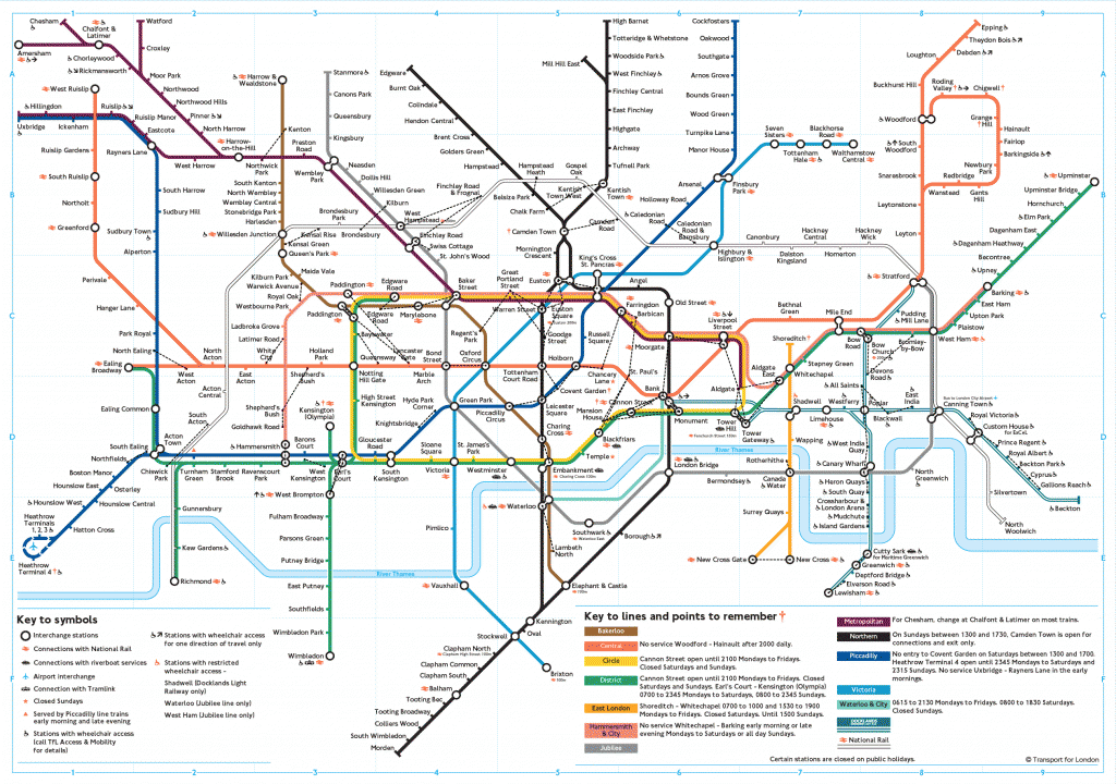 Plano del metro de Londres