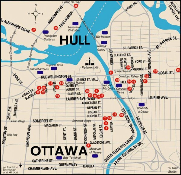 Mapa turismo Ottawa