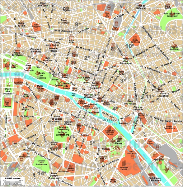 Mapa Paris Centre