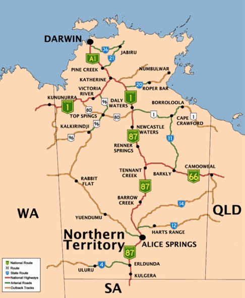 Territorio Norte Australia Mapa